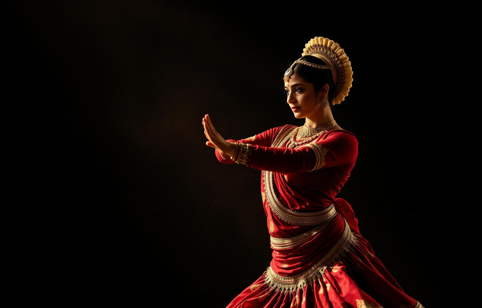 Kathak dancer in traditional attire
